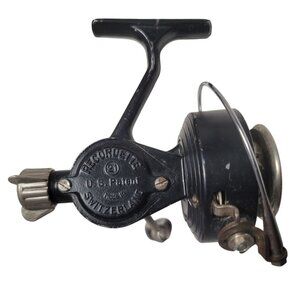 Vintage Recordette Switzerland Spinning Fishing Reel U.S. Patent No. 21 - Metal
